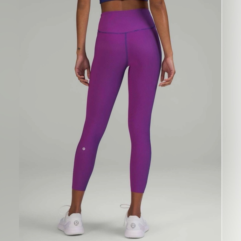 Lululemon Base Pace High-Rise Tight 25" *Two-Tone Ribbed in Psychic / Sonic Pink - Picture 3 of 8